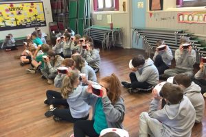 Class 3 and Class 4 children enjoyed an amazing Virtual Reality experience today. We were able to see and hear space and the planets without even leaving our school hall!