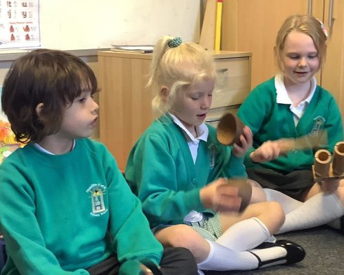 Class 2 have enjoyed creating pulse and rhythm with their instruments today!